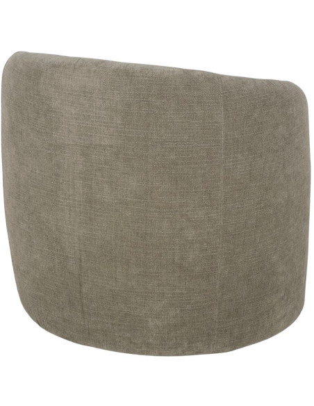 Fauteuil en tissu vert olive arrondi Pitigliano