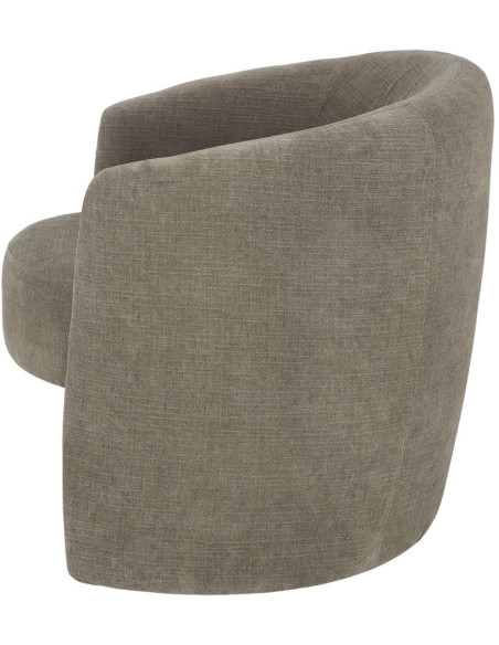 Fauteuil en tissu vert olive arrondi Pitigliano