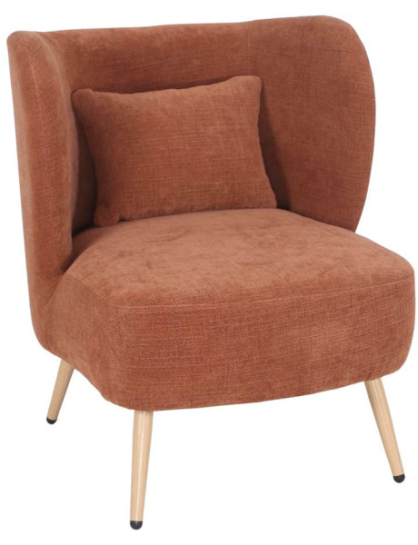 Fauteuil en tissu terracotta 66x70x75 cm Kalmar