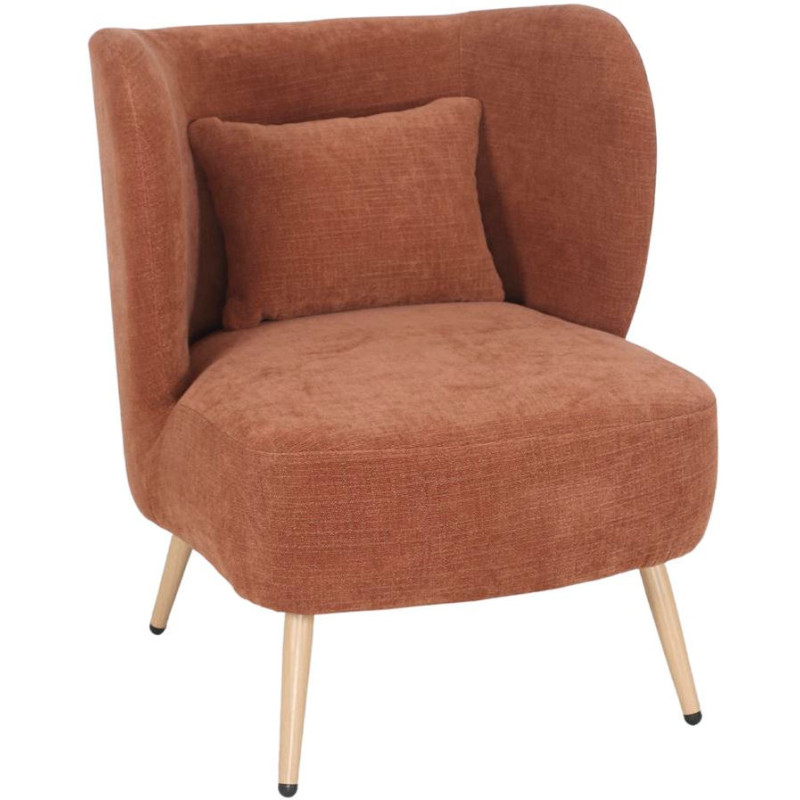 Fauteuil en tissu terracotta 66x70x75...
