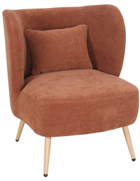 Fauteuil en tissu terracotta 66x70x75 cm Kalmar