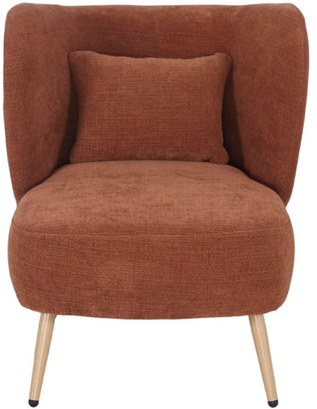 Fauteuil en tissu terracotta 66x70x75 cm Kalmar