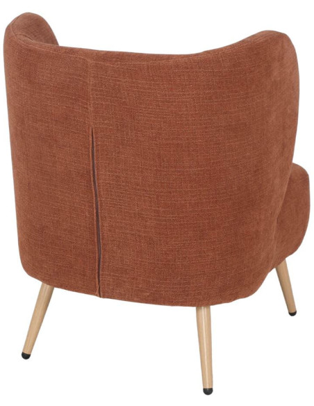 Fauteuil en tissu terracotta 66x70x75 cm Kalmar