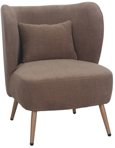 Fauteuil en tissu camel 66x70x75 cm Kalmar