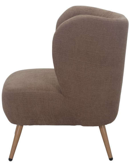 Fauteuil en tissu camel 66x70x75 cm Kalmar