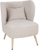 Fauteuil en tissu ivoire 66x70x75 cm Kalmar