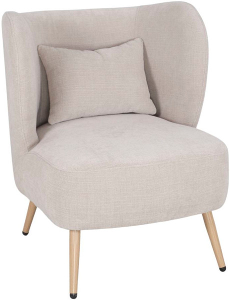 Fauteuil en tissu ivoire 66x70x75 cm Kalmar