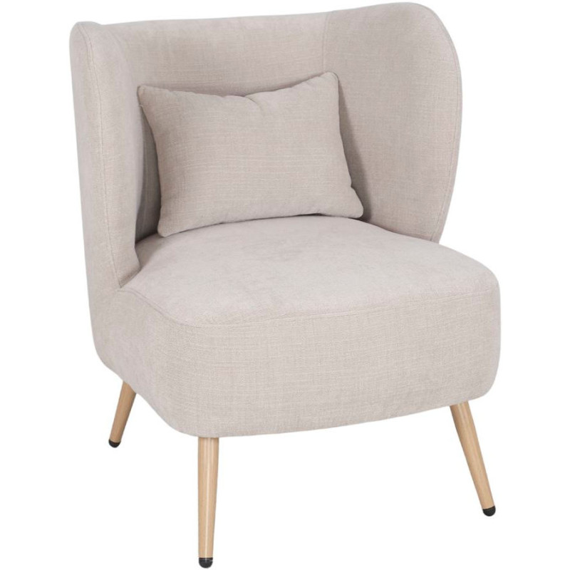 Fauteuil en tissu ivoire 66x70x75 cm...