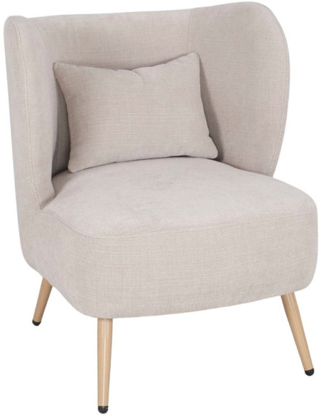 Fauteuil en tissu ivoire 66x70x75 cm Kalmar