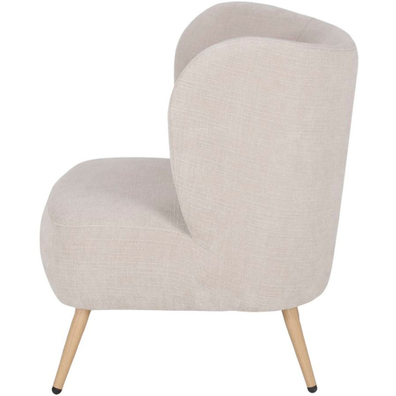 Fauteuil en tissu ivoire 66x70x75 cm...