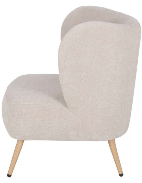 Fauteuil en tissu ivoire 66x70x75 cm Kalmar