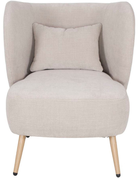 Fauteuil en tissu ivoire 66x70x75 cm Kalmar