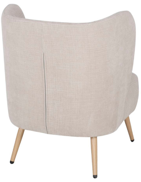 Fauteuil en tissu ivoire 66x70x75 cm Kalmar