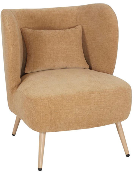 Fauteuil en tissu jaune moutarde Kalmar
