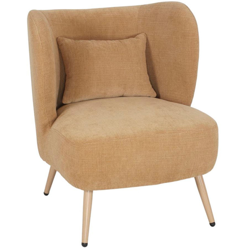 Fauteuil en tissu jaune moutarde Kalmar