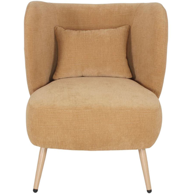 Fauteuil en tissu jaune moutarde Kalmar