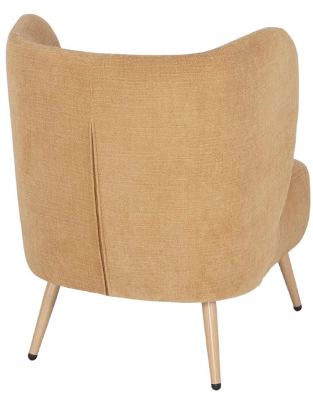 Fauteuil en tissu jaune moutarde Kalmar