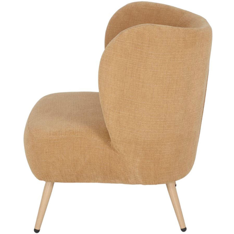 Fauteuil en tissu jaune moutarde Kalmar
