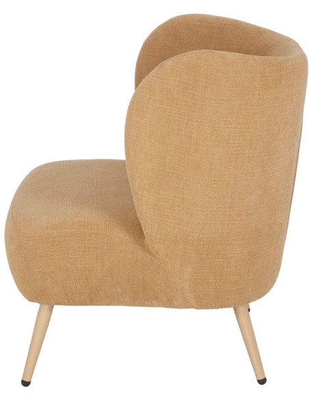 Fauteuil en tissu jaune moutarde Kalmar