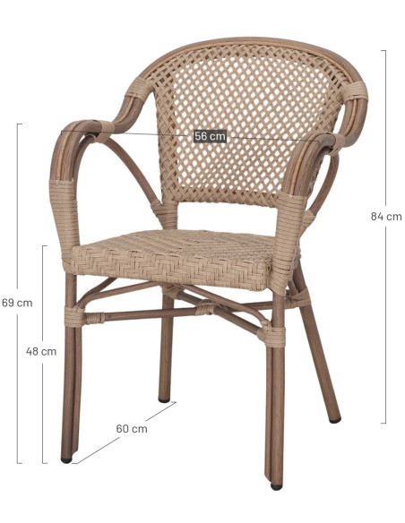 Chaise de jardin en rotin synthétique Tellaro