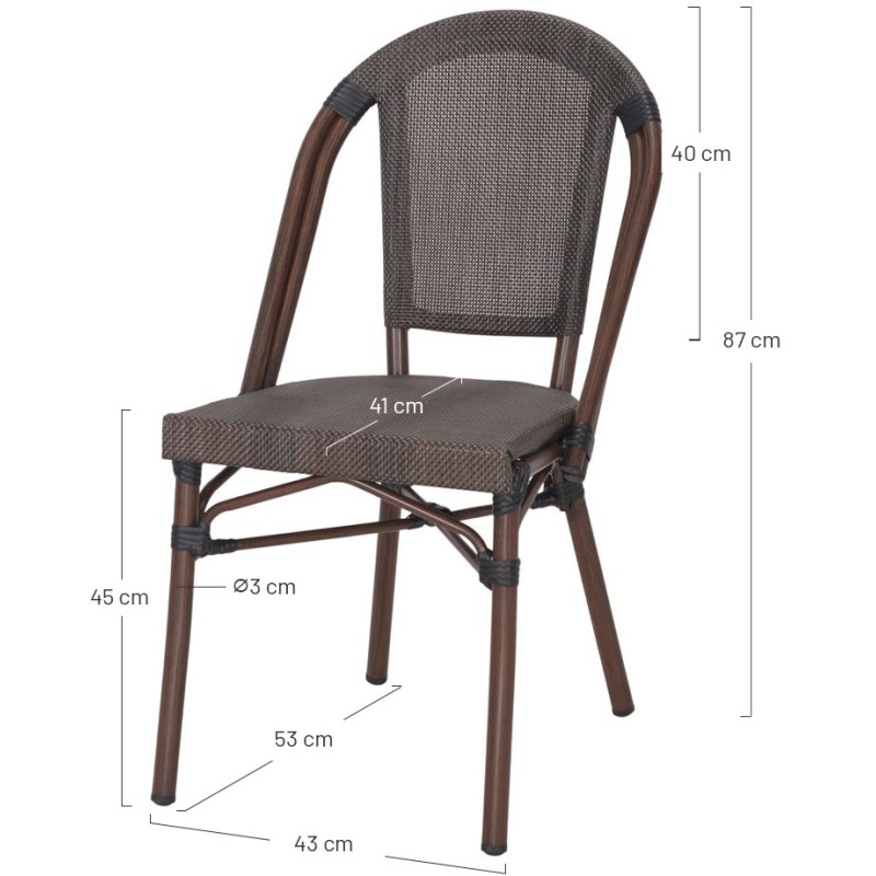 Chaise de jardin bistrot textilène...