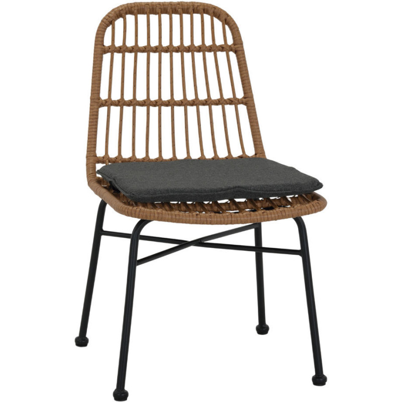 Chaise en rotin synthétique coussin...
