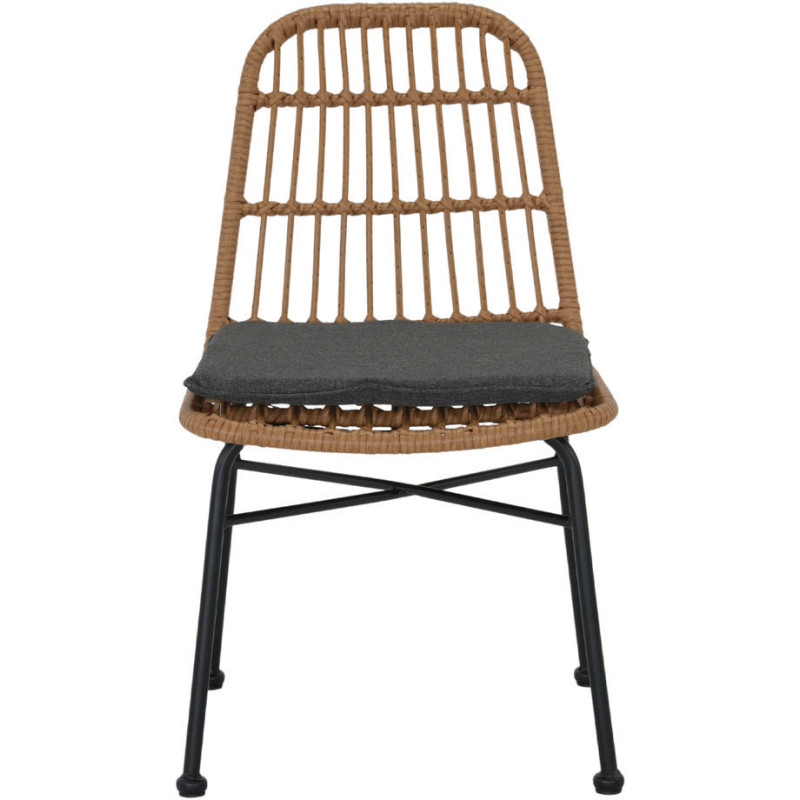 Chaise en rotin synthétique coussin...