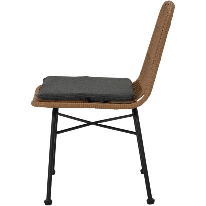 Chaise en rotin synthétique coussin...
