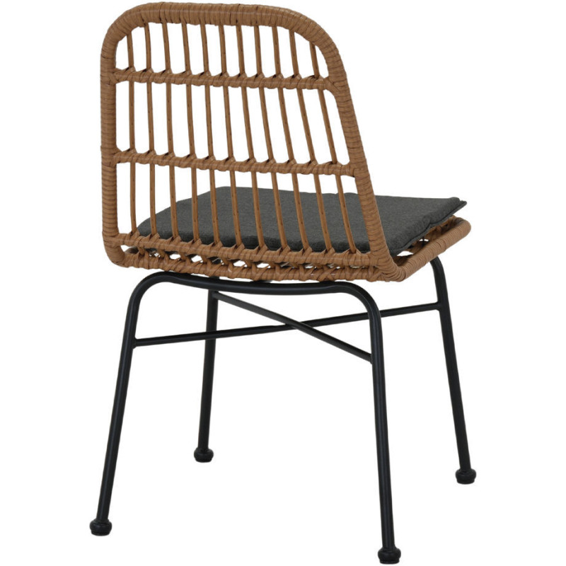 Chaise en rotin synthétique coussin...