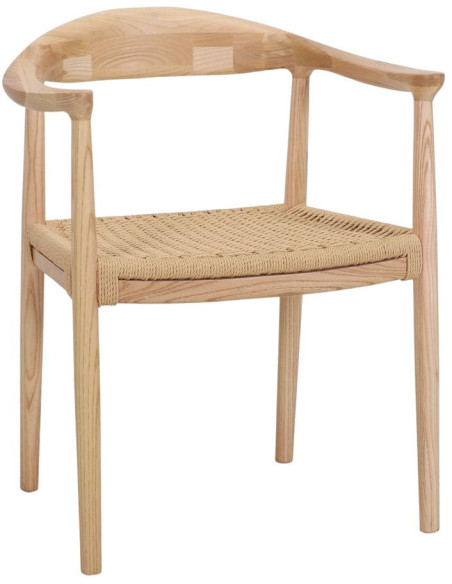 Chaise bois corde avec accoudoirs Kerteminde