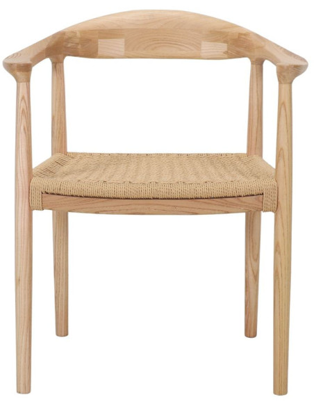 Chaise bois corde avec accoudoirs Kerteminde