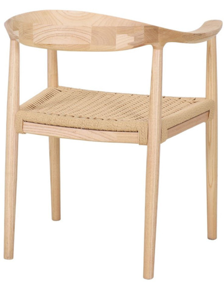 Chaise bois corde avec accoudoirs Kerteminde