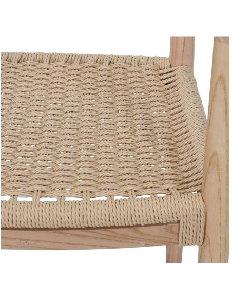 Chaise bois corde avec accoudoirs Kerteminde