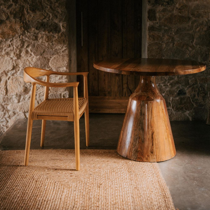 Chaise bois corde avec accoudoirs...