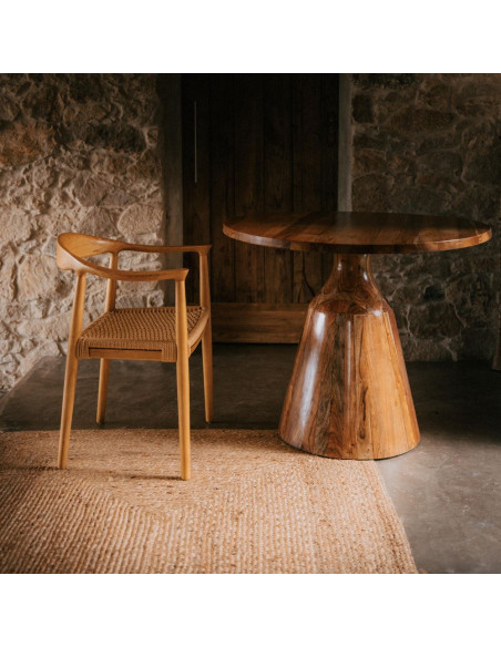 Chaise bois corde avec accoudoirs Kerteminde