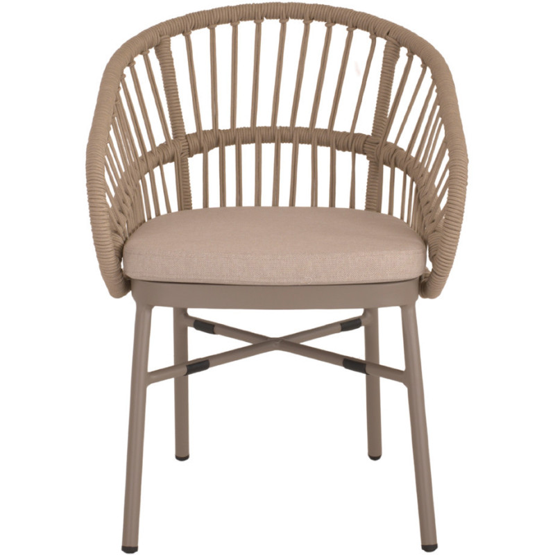 Chaise en corde synthétique marron...