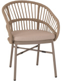 Chaise en corde synthétique marron avec accoudoirs 57x66x77 cm Sperlonga