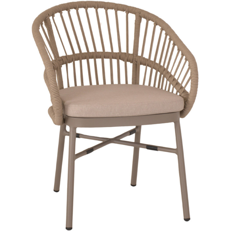 Chaise en corde synthétique marron...