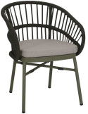 Chaise corde synthétique verte avec accoudoirs Sperlonga