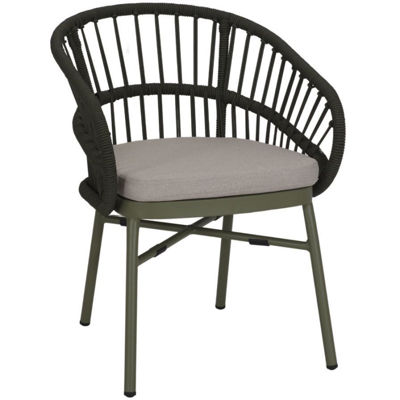 Chaise corde synthétique verte avec...