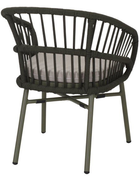 Chaise corde synthétique verte avec accoudoirs Sperlonga