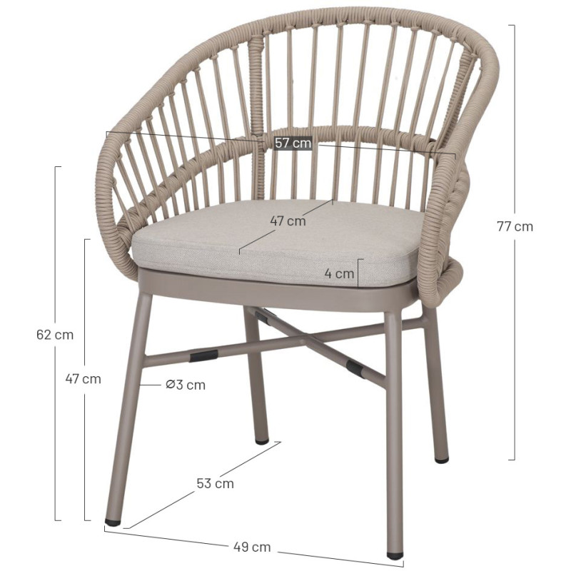 Chaise corde synthétique verte avec...