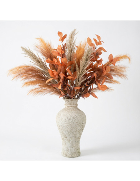 Grand vase céramique blanc patiné 83 cm Zungri