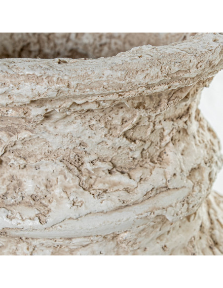 Grand vase céramique blanc patiné 83 cm Zungri