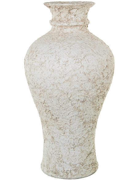 Grand vase céramique blanc patiné 83 cm Zungri