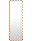 Grand miroir bois naturel ondulé 56x176 cm Ondarroa