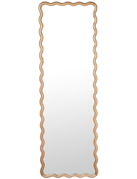 Grand miroir bois naturel ondulé 56x176 cm Ondarroa
