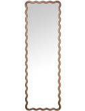 Grand miroir bois noyer ondulé 56x176 cm Ondarroa