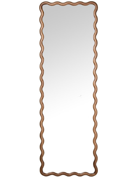 Grand miroir bois noyer ondulé 56x176 cm Ondarroa