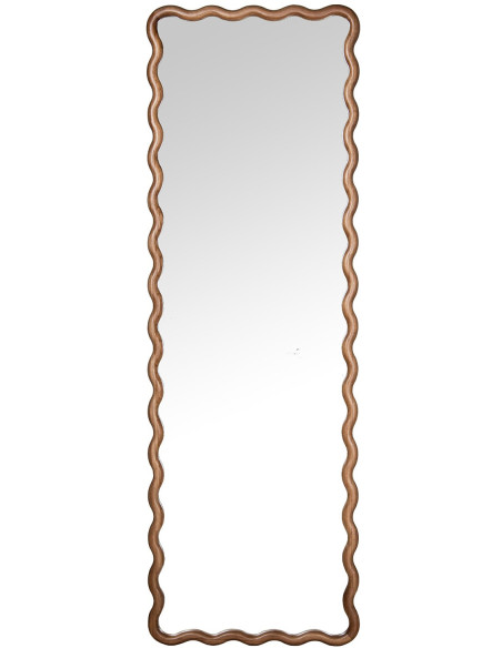 Grand miroir bois noyer ondulé 56x176 cm Ondarroa